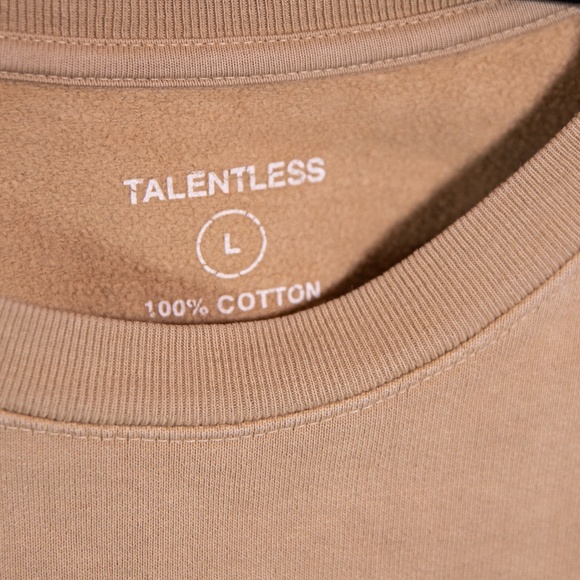 Talentless Kim Is My Lawyer Graphic Print Cotton Terry Crew Neck Sweater Beige L - Picture 2 of 4